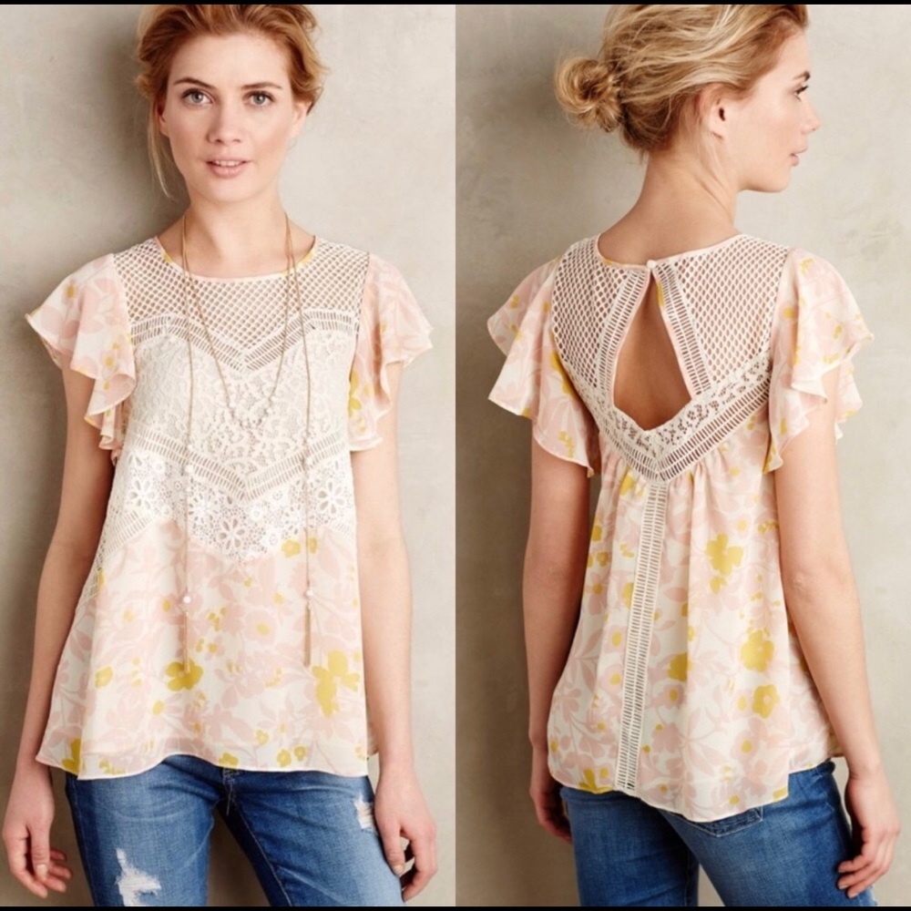 HD in Paris Anthropologie flutter flores blouse